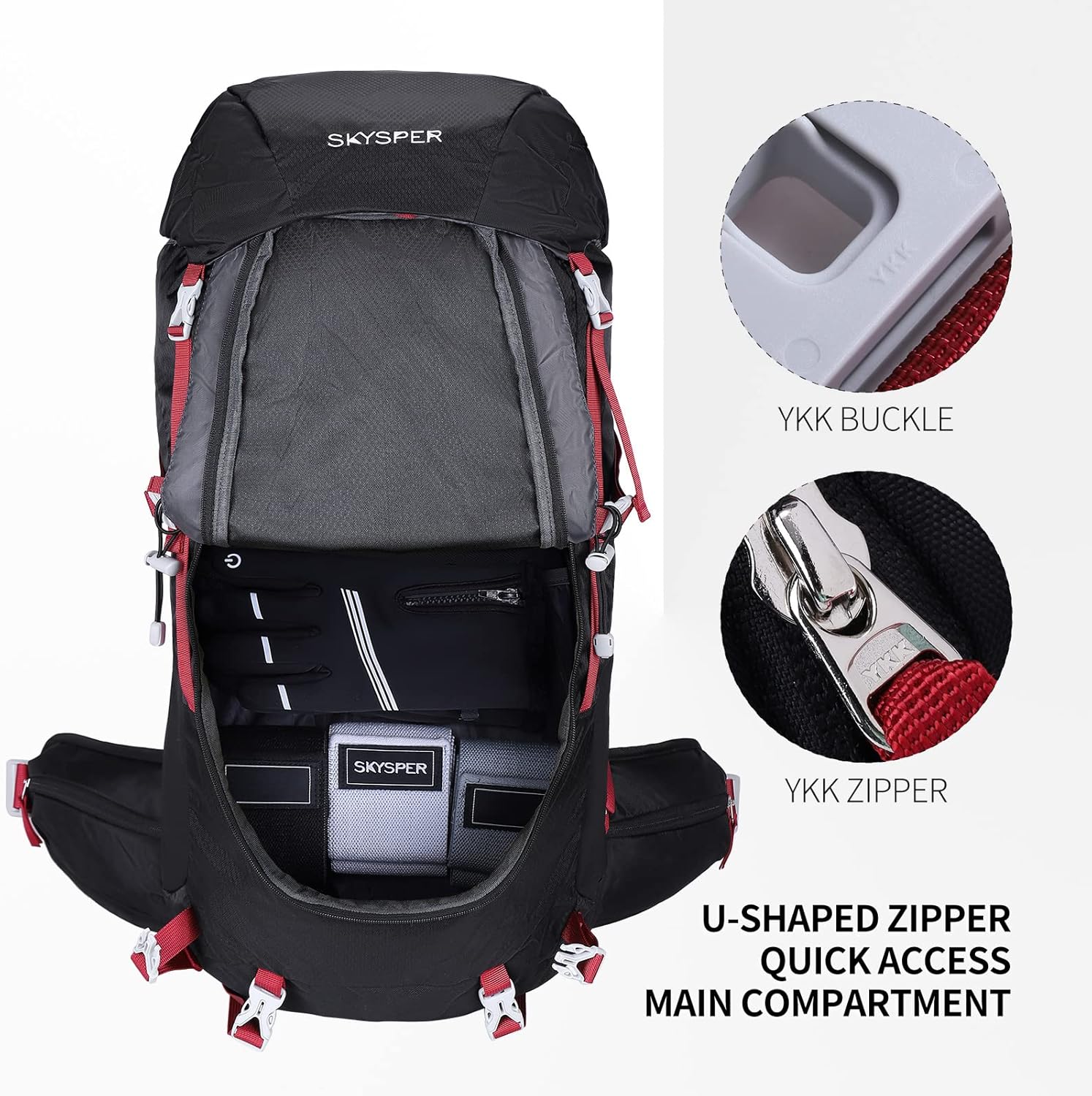 SKYSPER Hiking Backpack 50L Waterproof Mountain Climbing Daypack Camping Outdoor Backpacks with Rain Cover for Women Men : Sports & Outdoors