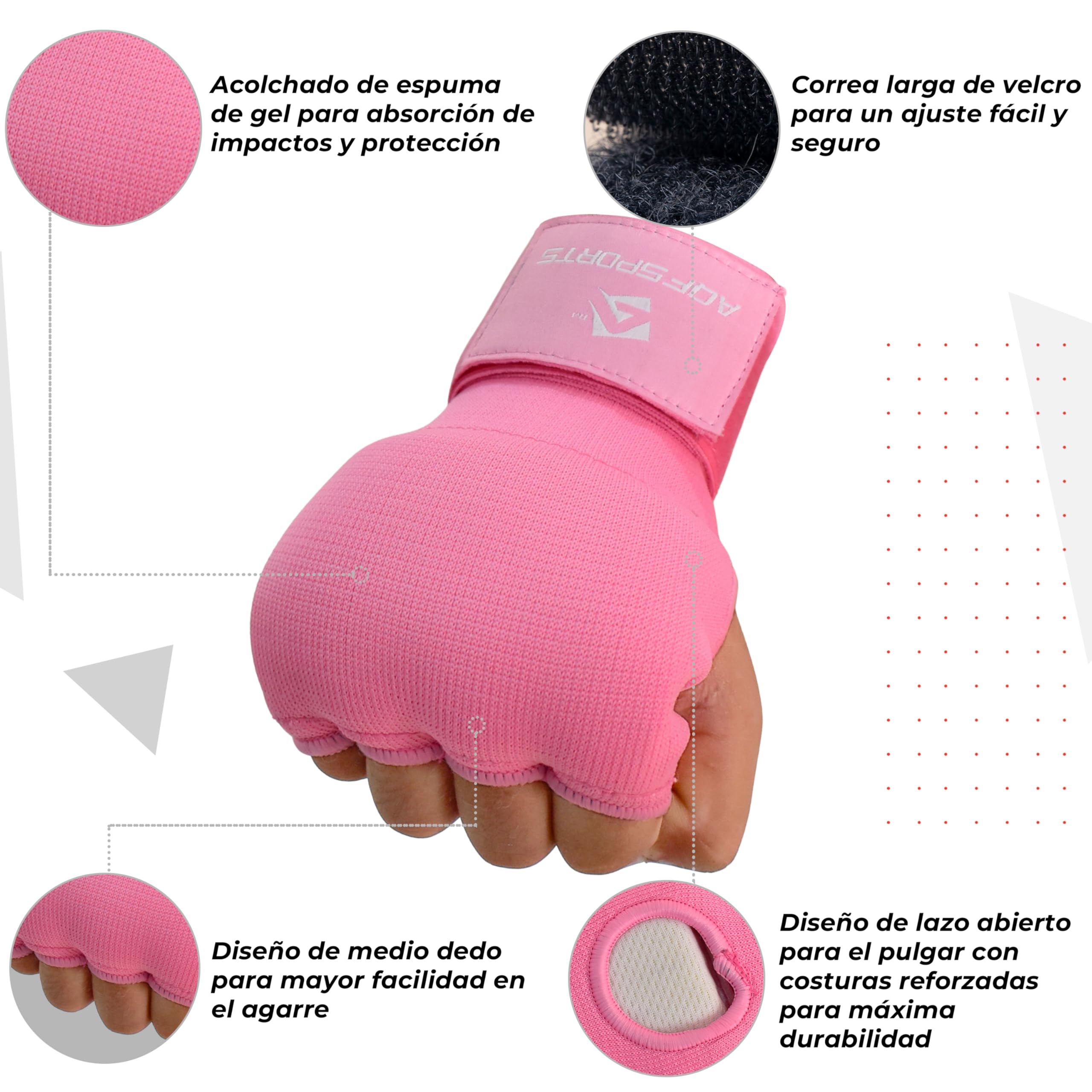 AQF Vendas Boxeo, Guantes Interiores, Muñecas Elásticas Tape Vendaje 75cm Largo, Wraps Protector Mano para Muay Thai, Taekwondo & MMA