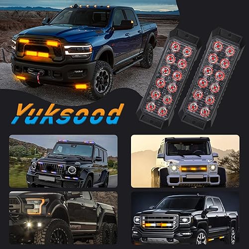 Miniatura 5 de 4 luces estroboscópicas para camiones, función de sincronización, luces de emergencia para vehículos, luces estroboscópicas LED de 12 LED, cabezal