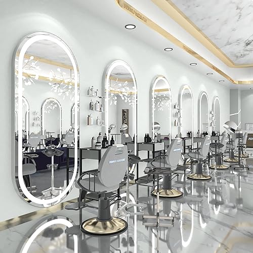 Miniatura 2 de FENNIO Espejo de longitud completa con luces de 64 x 21 pulgadas, espejo LED de cuerpo completo, espejo iluminado de pie, espejo colgante montado en