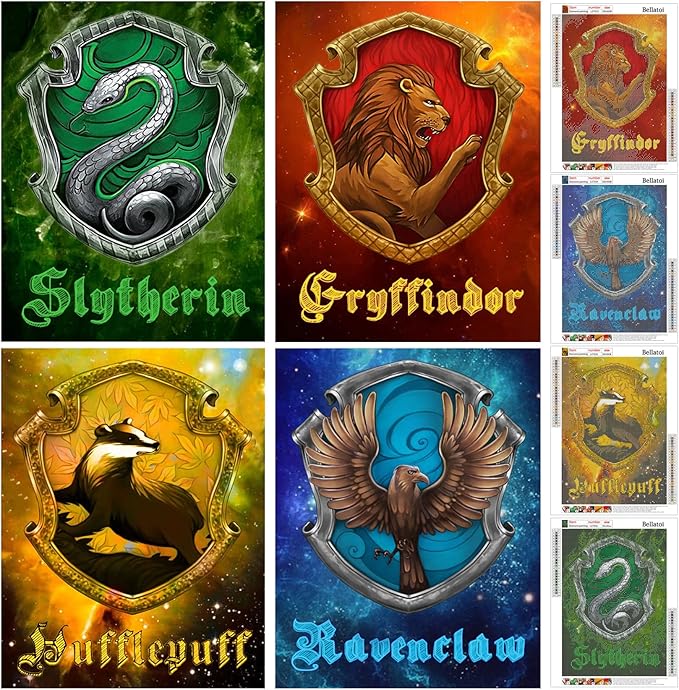 4Pcs Diamond Painting Set, 5D Diamond Art Kits, Diamond Art for Adults