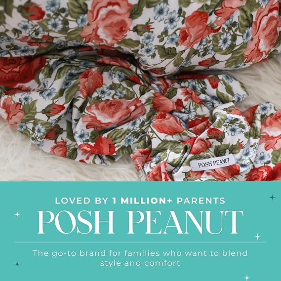 Posh Peanut Baby Swaddle Blanket and Matching Headwrap Set for Girls