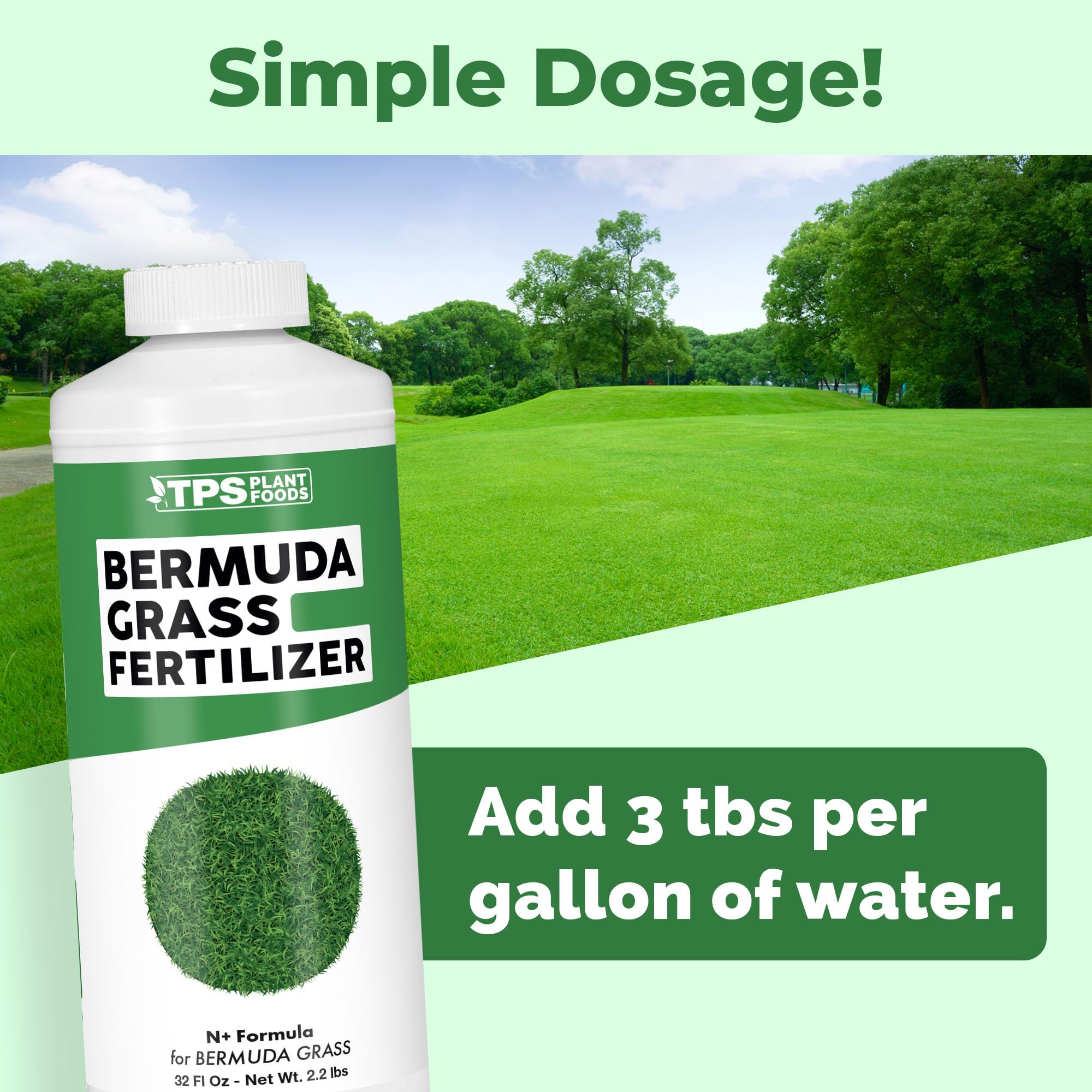 Bermuda Grass Fertilizer for Bermuda Grass, Great for Tifway, Celebration, and Princess Varieties, Liquid Fertilizer by TPS Plant Foods, 32 oz (1 Quart) - Additional View