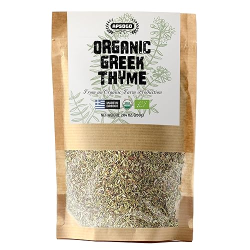 Miniatura 2 de APSOGO Tomillo orgánico y orégano de Grecia, calidad premium y sabor excepcional, perfecto como especia o té (7.05 onzas)