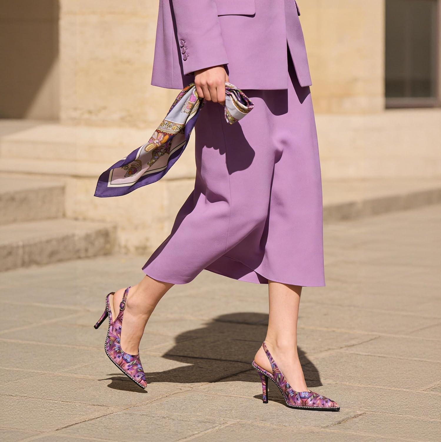 Zamikoo Women Beaded Pumps High Heel Slingback Pointed Toe Slip On 3.5 Inch Stilettos Ankle Strap Adjustable Buckle Patent Leather US Size 5 -Size 13 - Image 6