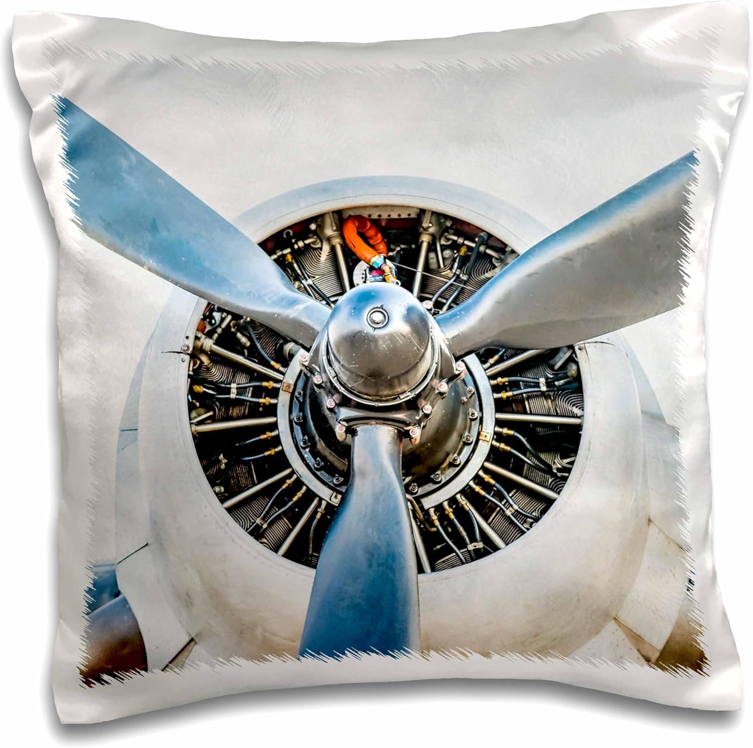 3dRose Piston Engine and Propeller of A Vintage Aircraft Pillow Case, 16 x 16