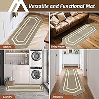 Vista 5 de COSY HOMEER Kitchen Rugs and Mats 24"x48" Non Slip Kitchen Mats for Floor Washable Kitchen Runner Rug Stain Resistant Standing Mat for Beige