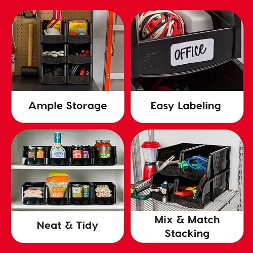 Miniatura 3 de IRIS Contenedores de plástico apilables de plástico de Estados Unidos, organizador colgante de plástico, para manualidades, piezas pequeñas, tuercas