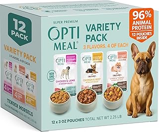 Wet Dog Food Small Breed Variety Pack - Grain Free Recipe High Protein Tender Morsels in Aspic Made with Natural Ingredients for Adult Dogs, Premium Nutrition Pouches - 3oz Pouch (Pack of 12)