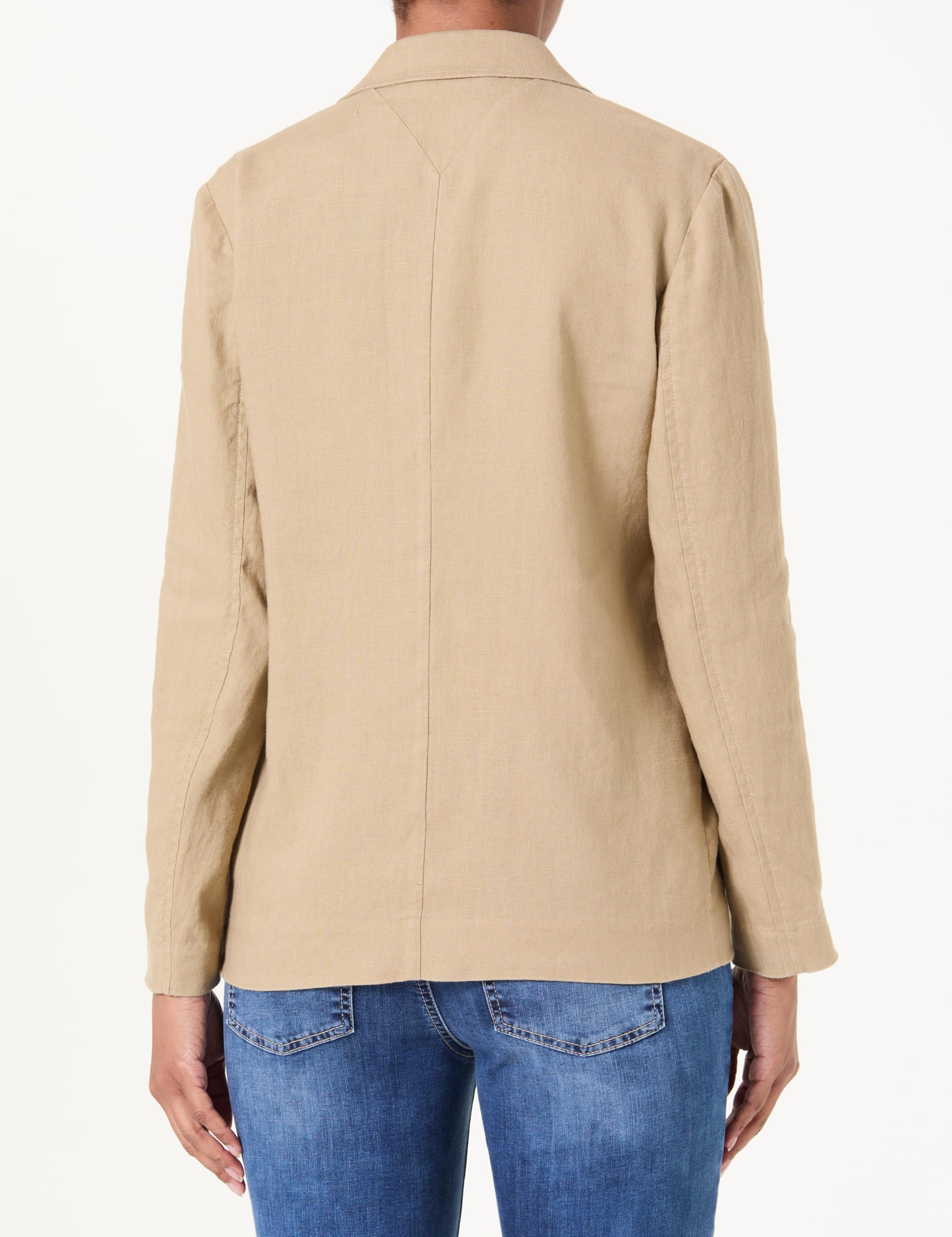 Tommy Hilfiger New Ess Linen Reg SB Blazer Ww0ww49598 Blazer Donna (Pacco da 1)