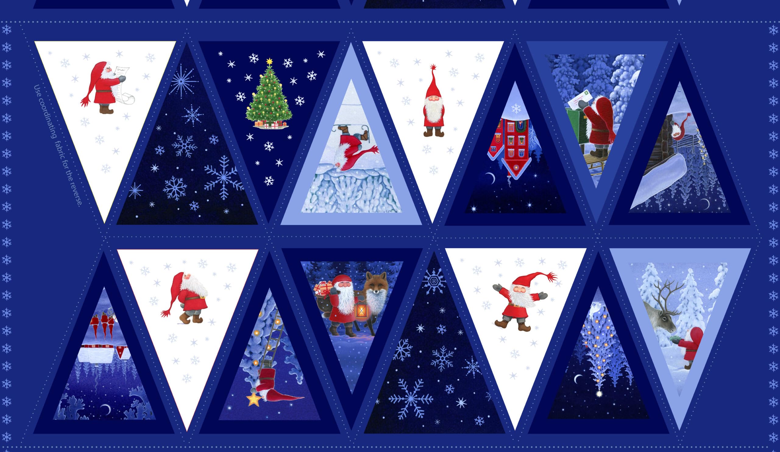 Christmas Fabric Bunting Panel - Lewis & Irene -100% Quality Cotton - Simply Sew Crafty™ (Tomten New)