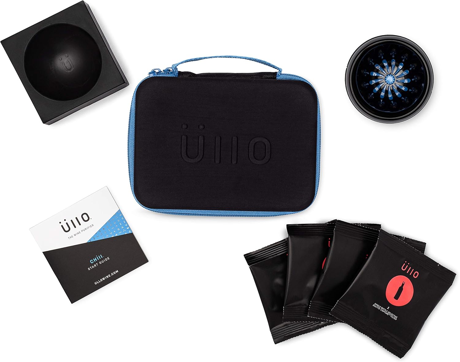 Ullo Chill Wine Purifier, Aerator, and Chiller with 4 Sulfite Filters – Removes Histamines and Sulfites