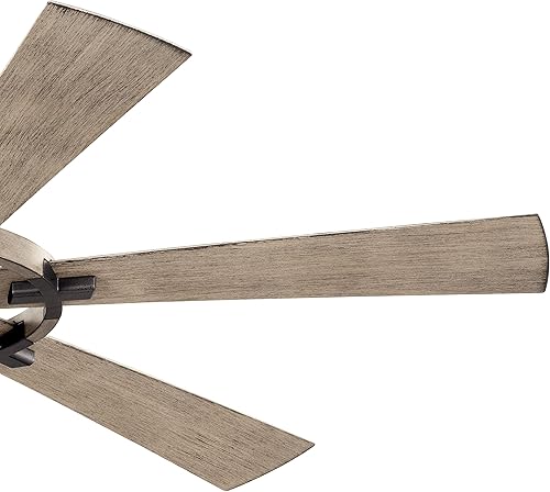 Miniatura 2 de Kichler Ventilador de techo LED Gentry Lite de 52 pulgadas y cristal de ópalo grabado en hierro yunque con cuchillas grises envejecidas envejecidas,