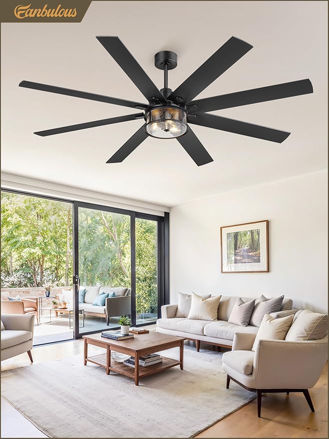 Ventilador de Techo 72 Pulgadas con Luz y Control Remoto, 6 miniatura 8
