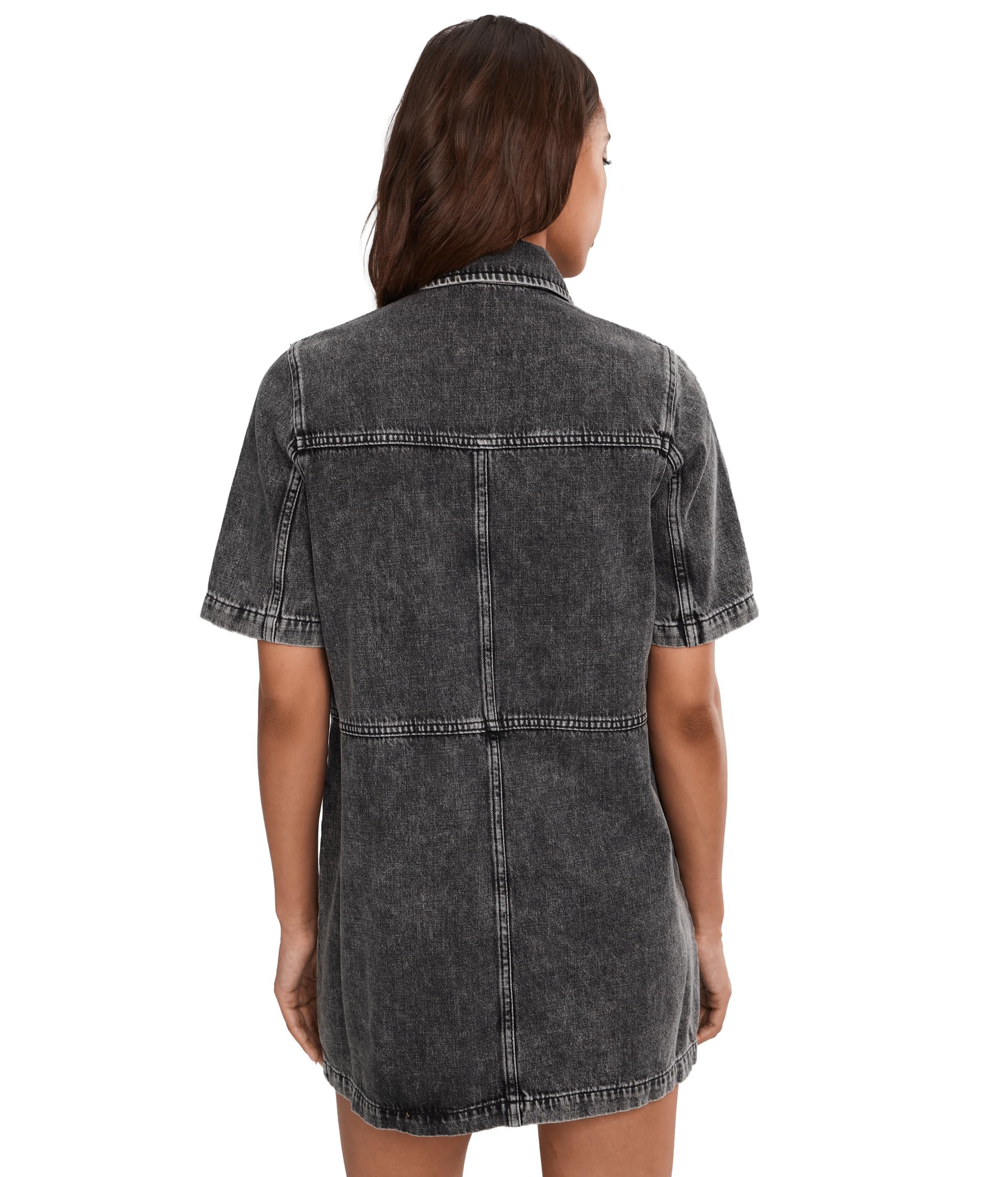 AllSaints Abito in Denim Rock da Donna Abito Lungo, Grigio Lavato, UK 14/US 10