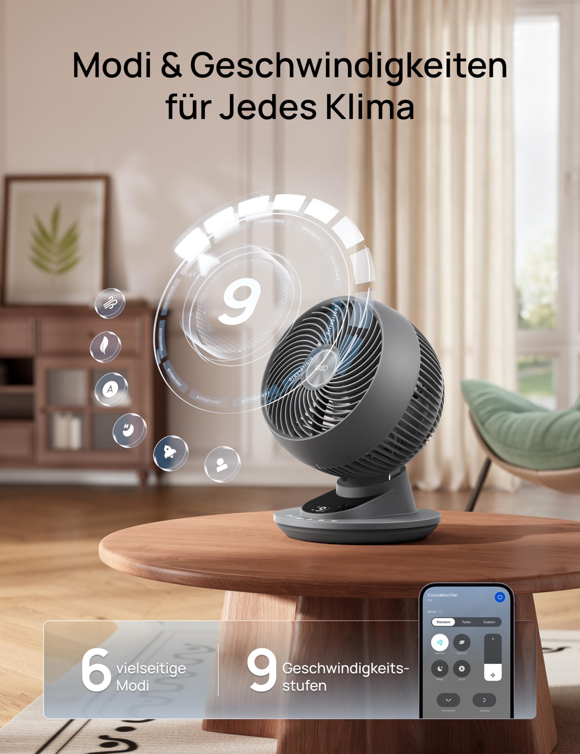 Dreo 3D Tischventilator Sehr Leise 22 dB – Bild 7