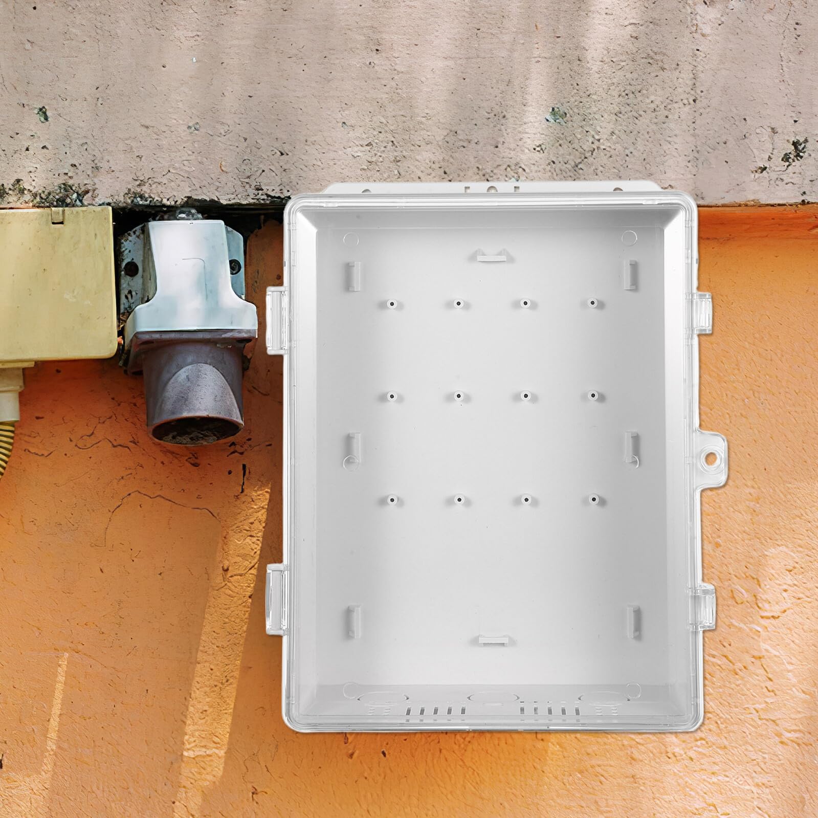 Elektrobox aus Kunststoff mit Transparentem Deckel Wetterfestes Gehäuse für Außenbereich Kompatibel mit Luftstromschaltern für Elektroinstallationen