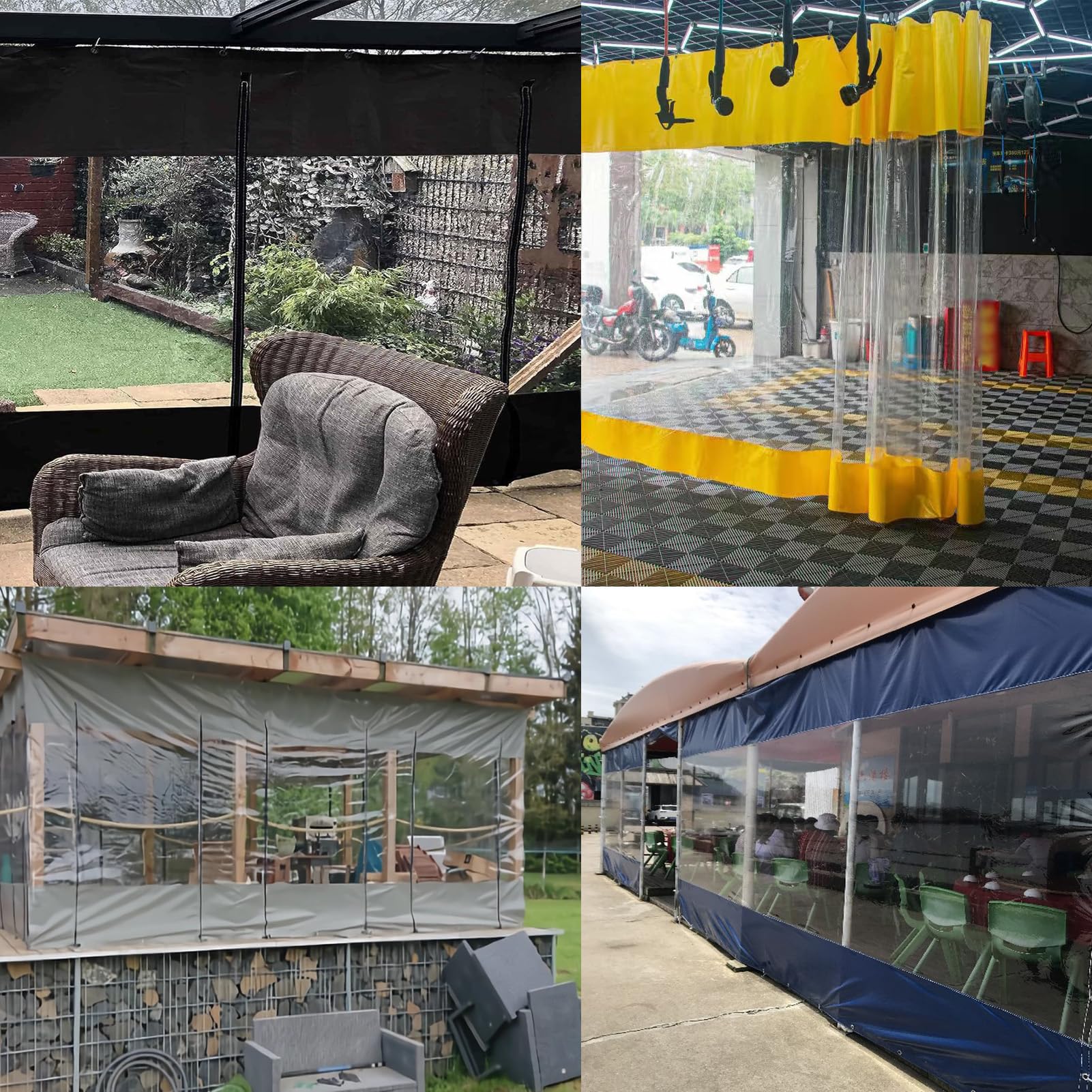 Telone Trasparente 0,5mm 2,5 x 3m Impermeabile Con Occhielli | PVC 0,5mm, Antigelo, Antipioggia, per Balcone, Giardino, Gazebo, Terrazzo, Mobili Esterni,Taglie personalizzate