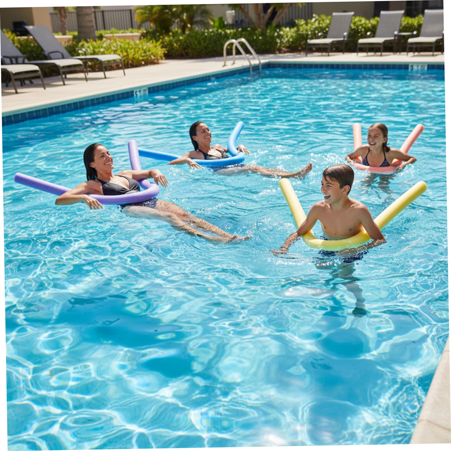 Confezione da 6 Noodles per Piscina, Schiuma EPE Brillante, Nero, 47, 2 Pollici