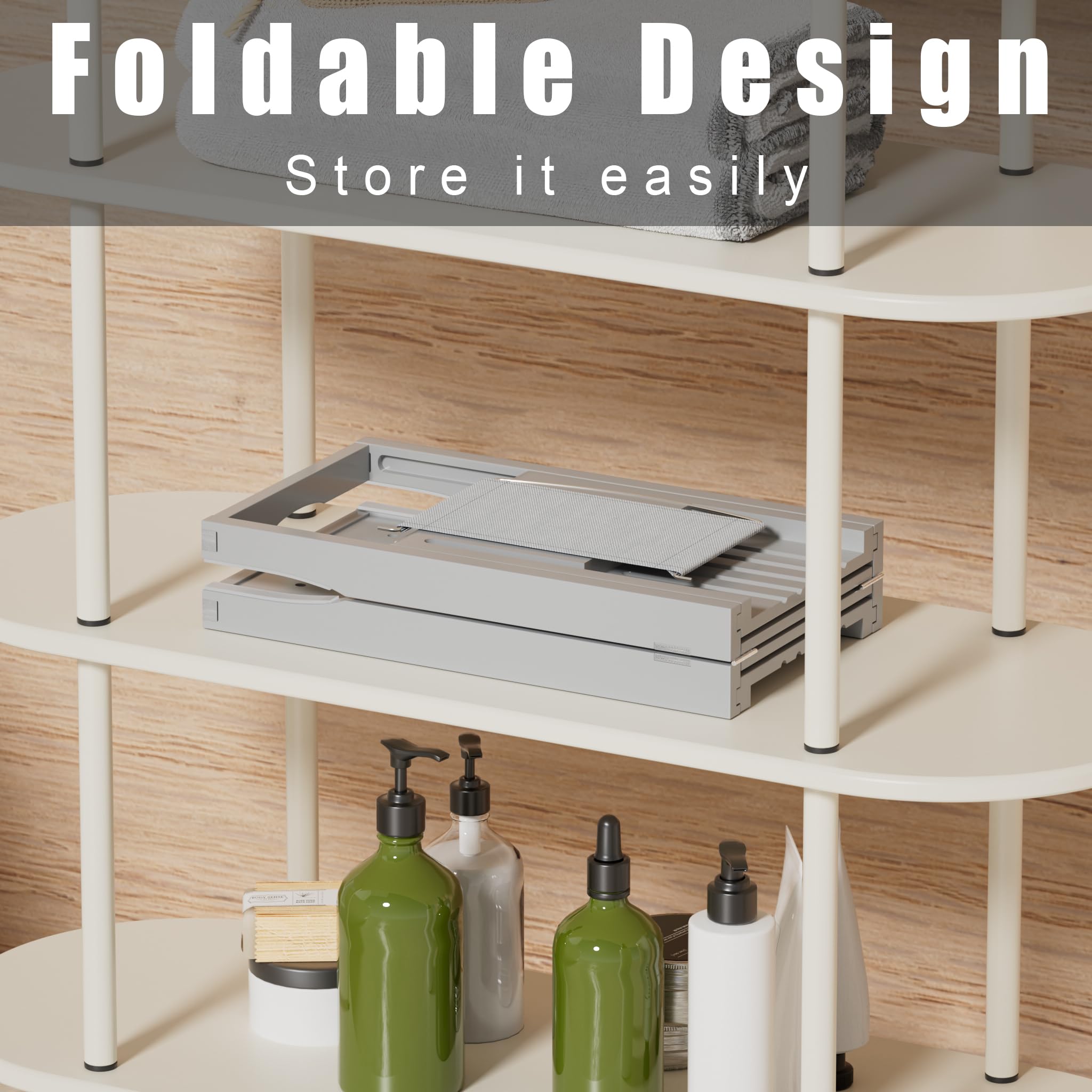 Bandeja plegable para bañera, bandejas expandibles de bambú para mesa de baño, accesorios de baño de primera calidad para el nuevo hogar, día de la madre y regalos de cumpleaños para parejas, color