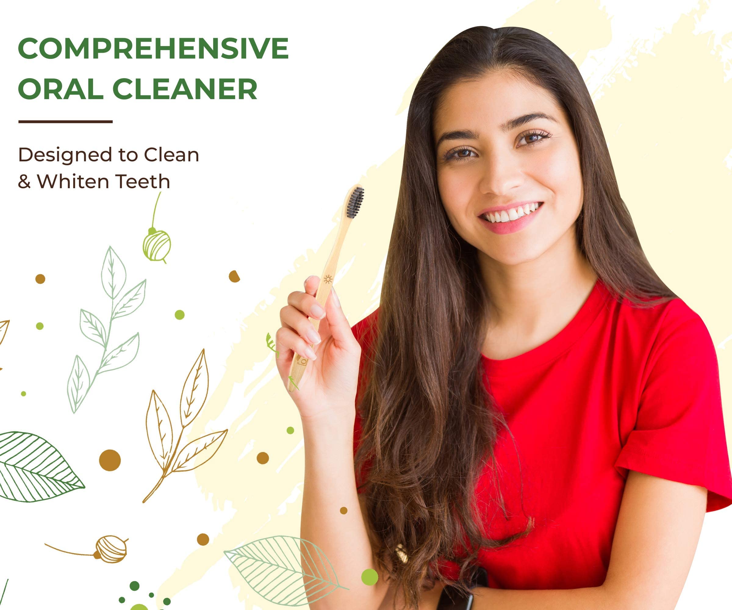 ZECO Bamboo Toothbrush for Braces, Ortho Soft Bristle, Family Pack of 4
