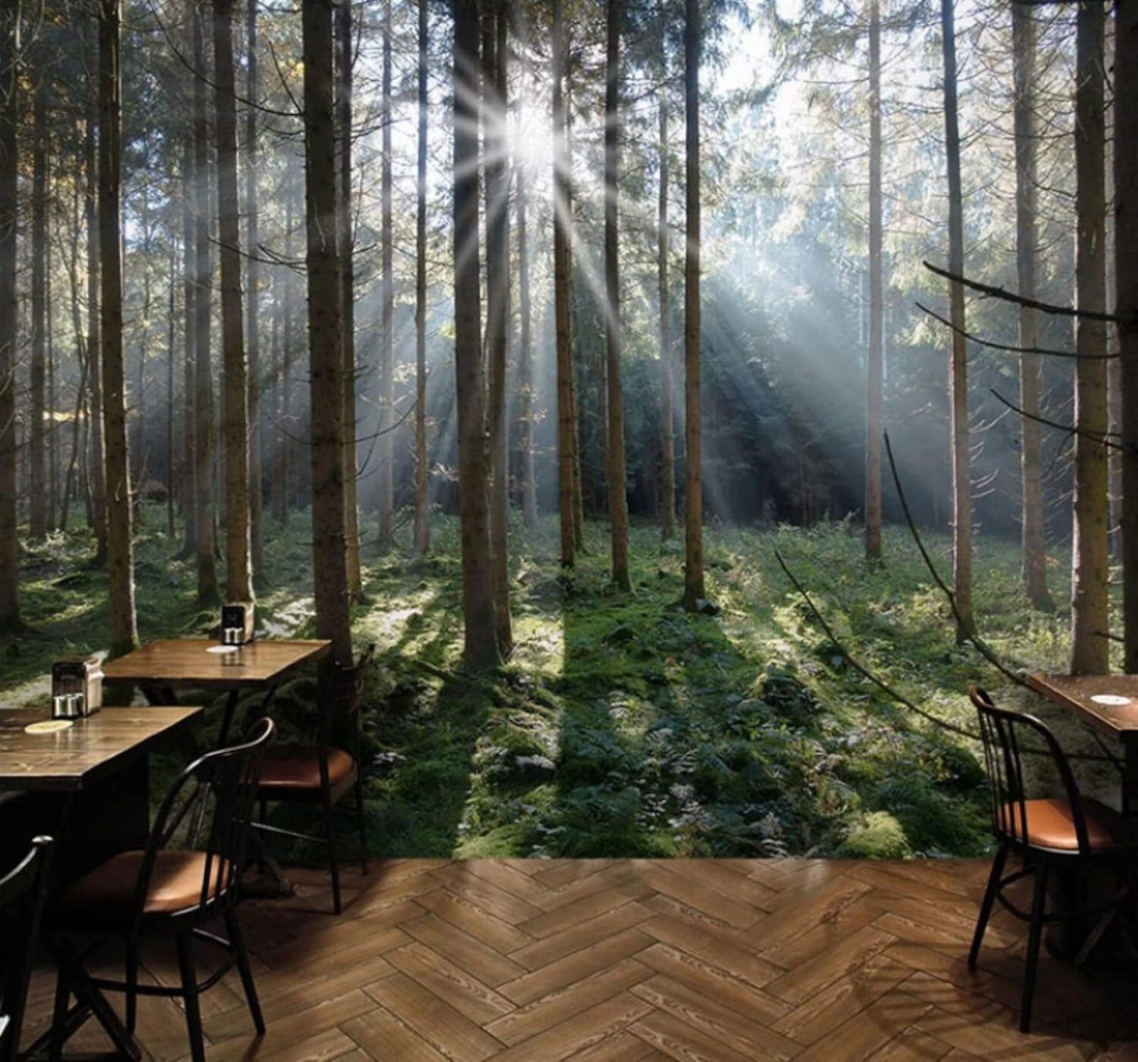 XLMING Three Dimensional Sunshine Nature Forest Landscape 3D Wallpaper Luxury Home Dining Decor Paste Sofa Living Room The Wall for Bedroom Mural-200cm×140cm