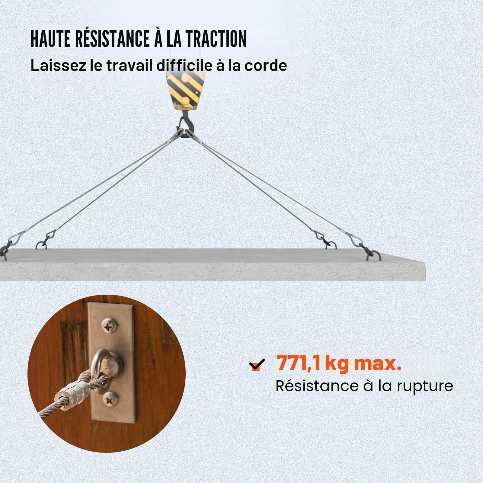 Mophorn Câble en acier inoxydable T316 de 0,6 cm, 7 x 7, 152,4 m, pour garde-corps, terrasse, bricolage balustrade (152,4 m)