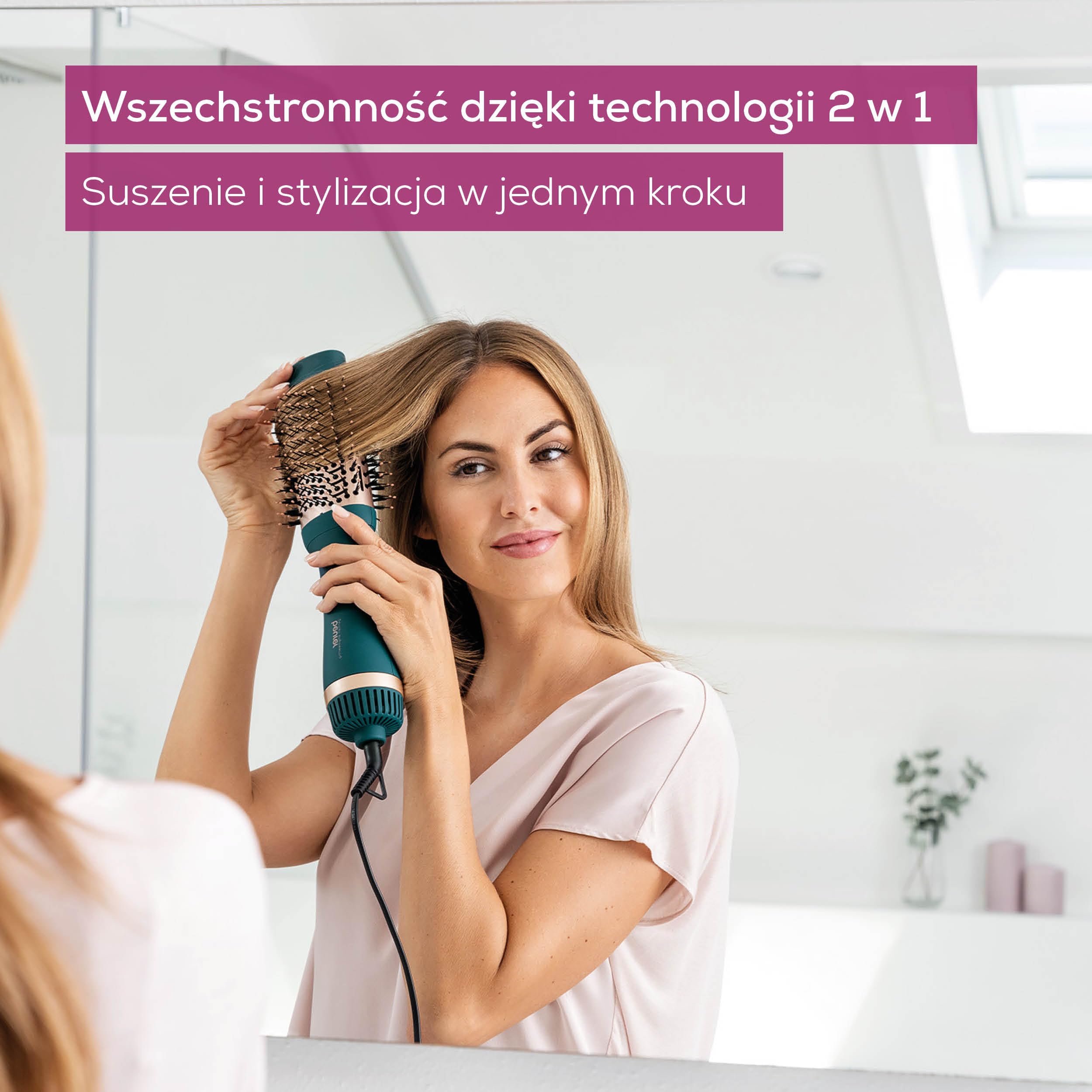 Beurer HC 45 Ocean szczotka na ciepłe powietrze, do suszenia włosów zwiększająca objętość, ceramiczna powłoka keratynowa, 2 ustawienia ciepła i dmuchawy, szczotka do stylizacji z funkcją jonizacji