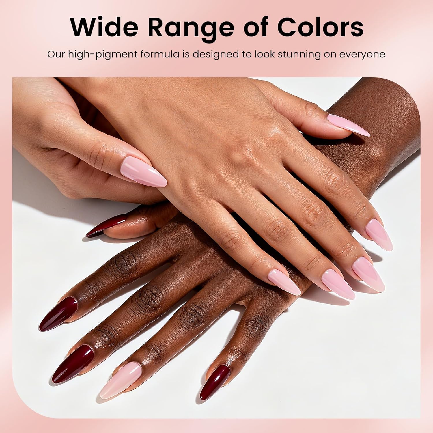 phoenixy 60 Pcs Gel Nail Polish Set, 54 Colors Gel Nail Polish Pink Red Black Base Coat Glossy Matte Glitter Top Coats for Beginner Starter