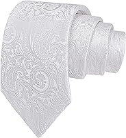 GUSLESON Men's Paisley Woven Jacquard Necktie - 3.15" Silk Blend Tie for Weddings & Formal Wear