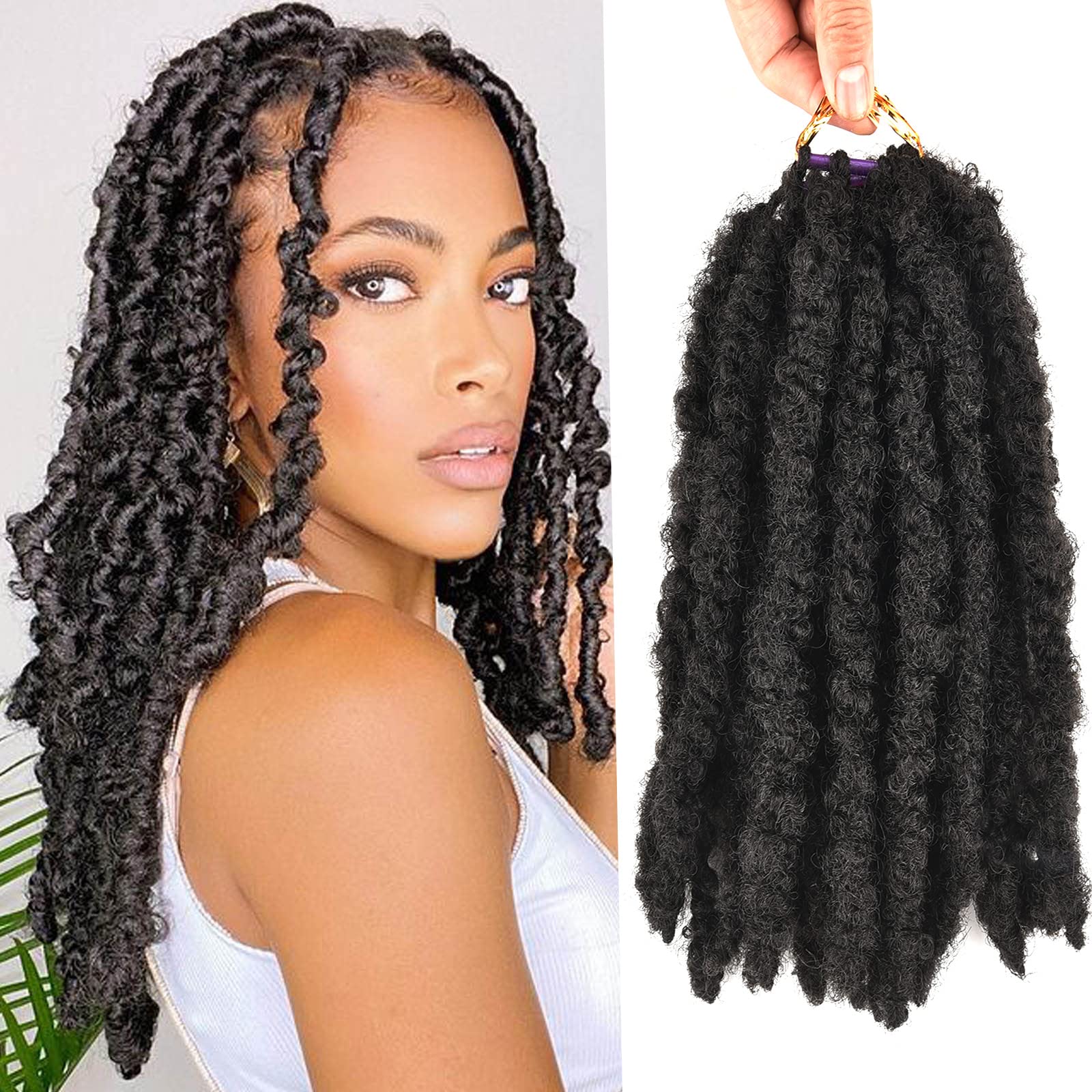Buy Butterfly Locs Crochet Hair 8 10 12 inch Pre Looped Soft Short