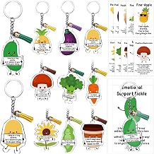 Siifert 50 Sets Positive Vegetable Keychains Appreciation Graduation Gifts for Nurse Teachers Employee Coworkers Lunch Lady Gifts