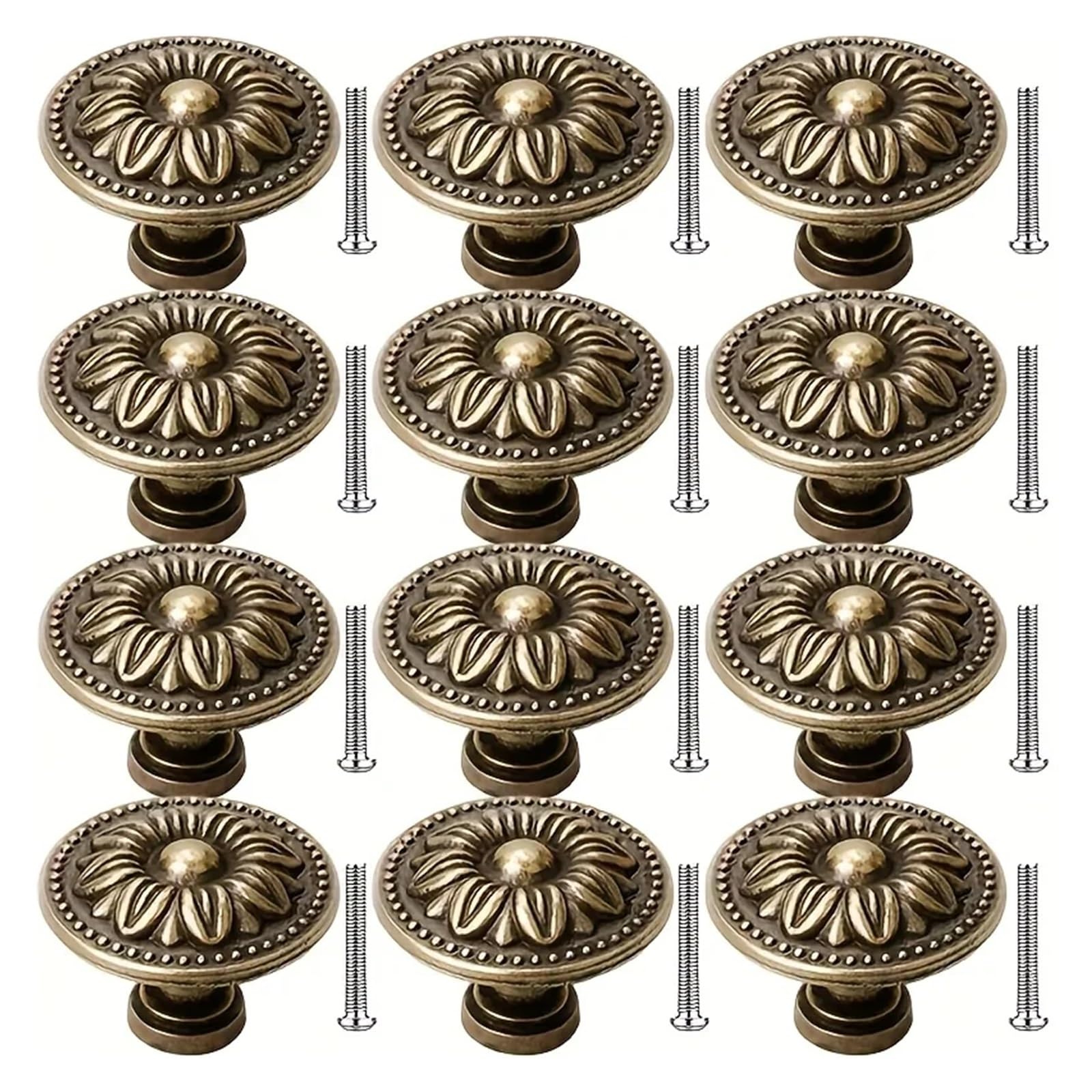 Boutons de placard vintage au design gravé pour une finition de meuble haut de gamme