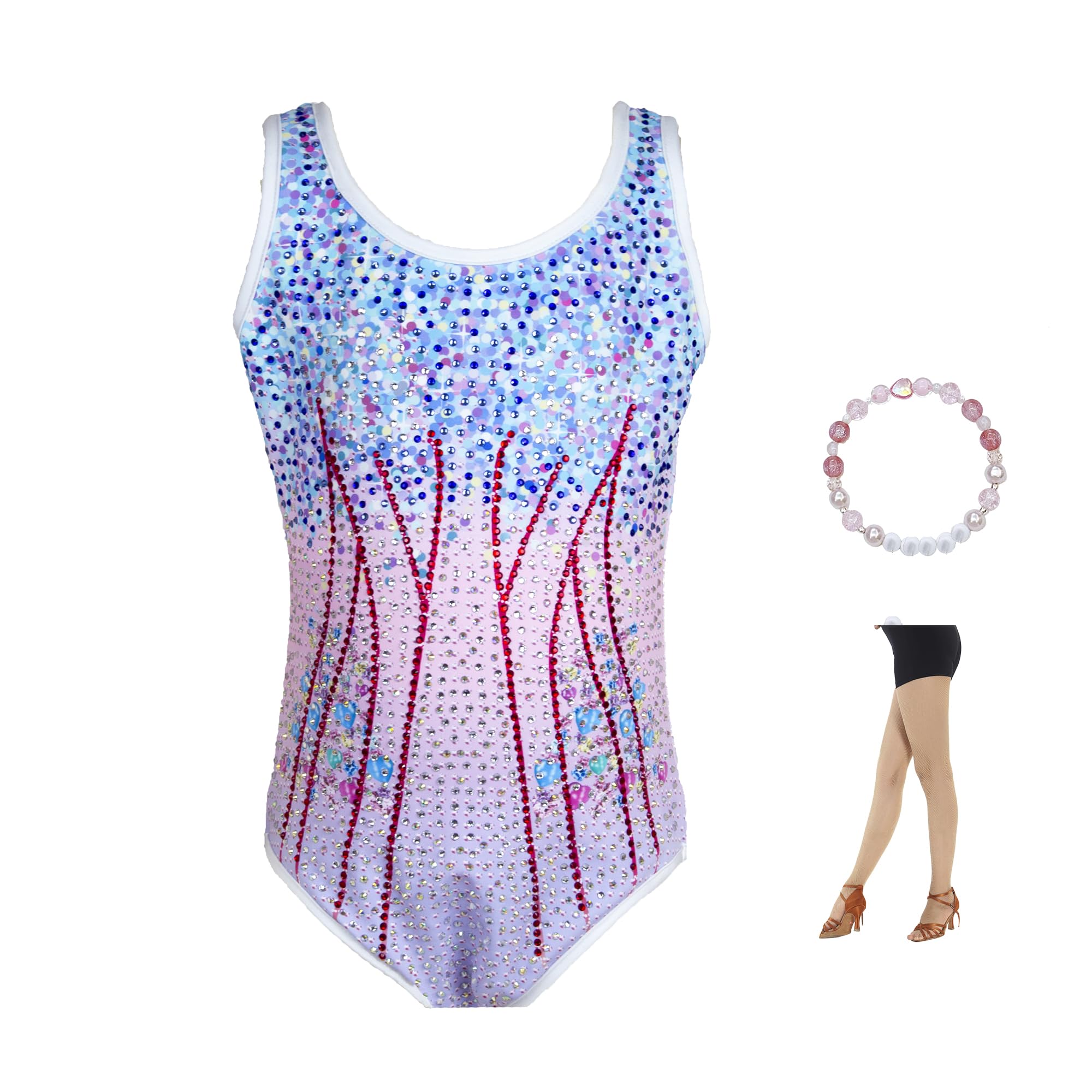 ZIMINGDAN Girls Sparkles Birthday Party Lover Outfit Halloween Rhinestone Body suit Costumes Kids Concert Dress up Clothing