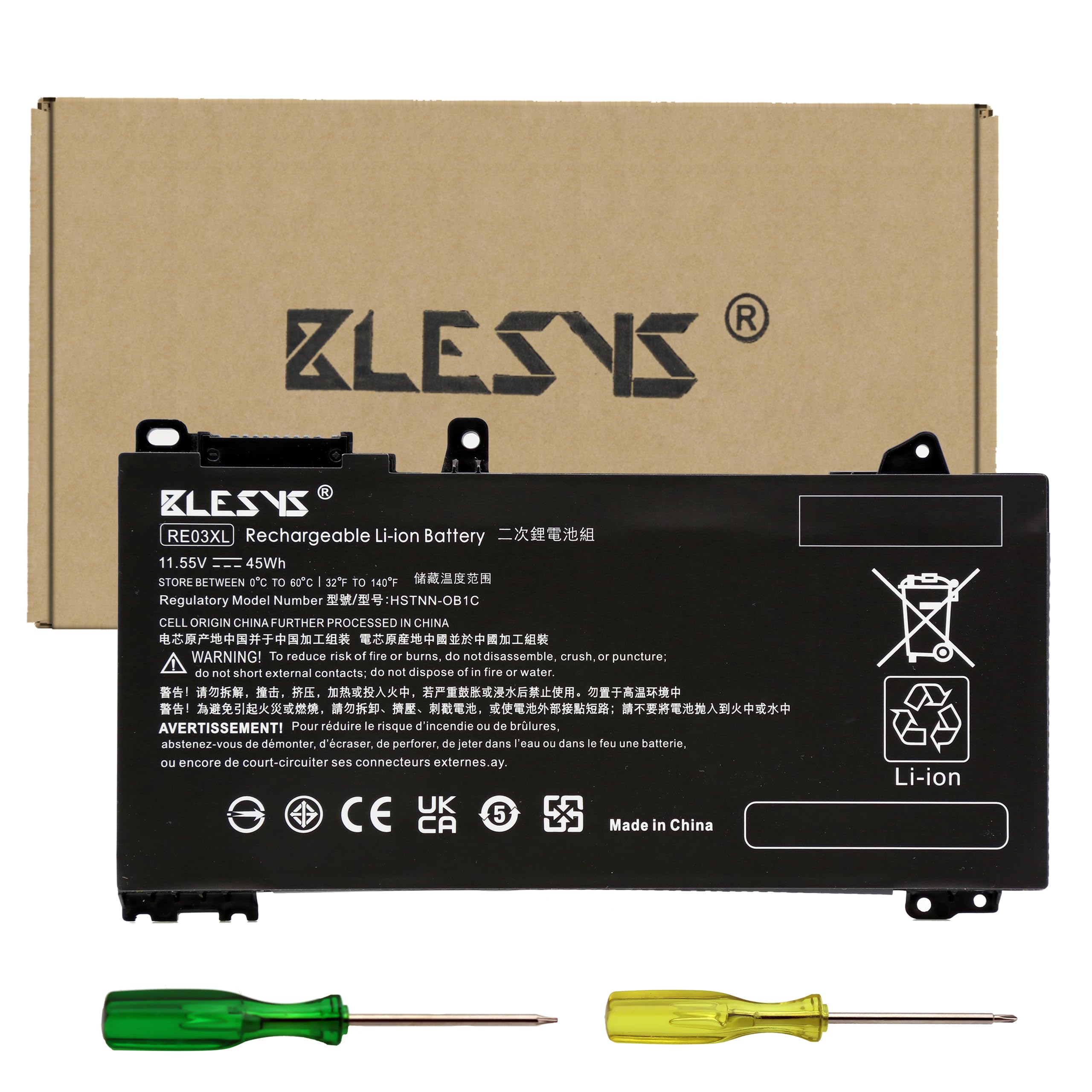 BLESYS RE03XL RF03XL Batteria per HP ProBook 440 G7 450 G6 450 G7 440 G6 455 G6 430 G6 430 G7 455R G6 ZHAN 66 Pro 13 14 15 G2 PC Portatili L32656-002 L32656-005 (11,55V 45Wh)
