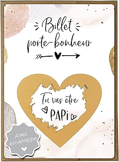 JoliCoon Carte a gratter annonce grossesse - Tu vas être papi avec enveloppe - Annonce grossesse papi