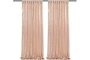 Rose Gold Sequin Backdrop Curtains