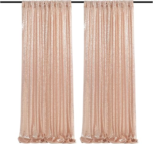 Cortina de lentejuelas doradas de 2 x 8 pies, telón de fondo para fotografía de boda, fondo para fotografía