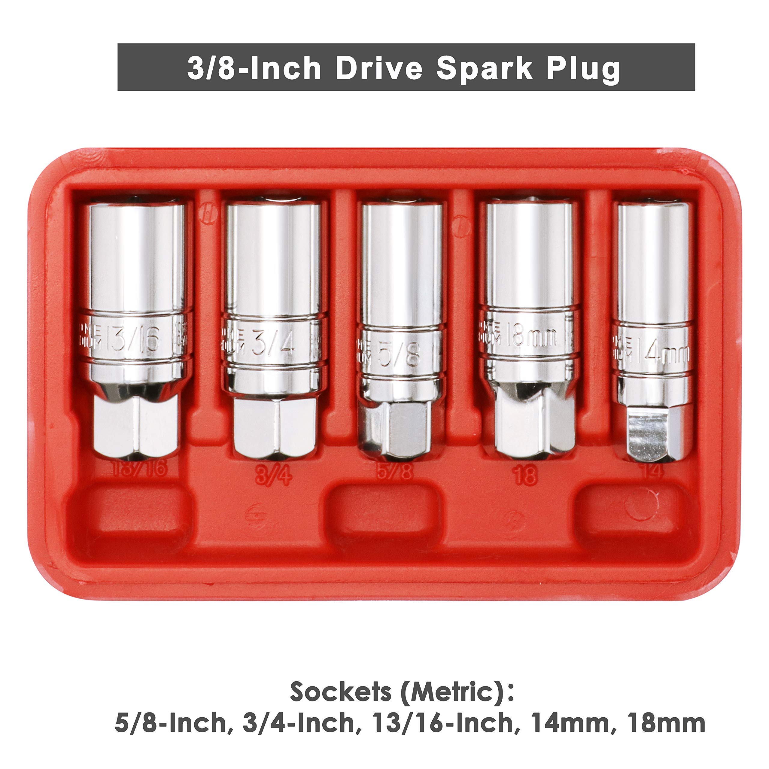 CASOMAN Dr. Lot De 8 Douilles à Bougie D'allumage 3/8", 6