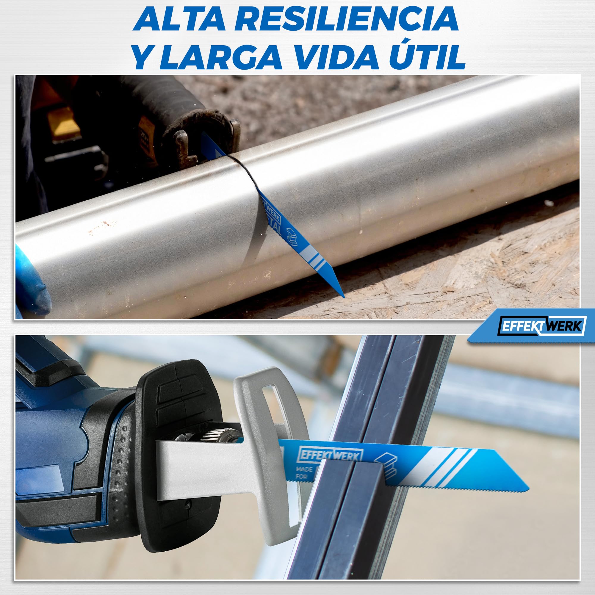 Hojas de sierra recíproca para metal - 5 piezas - Juego de hojas de sierra para cortar metal de 6"/150 mm - Hojas de sierra de acero bimetálico - 14 TPI (dientes por pulgada)