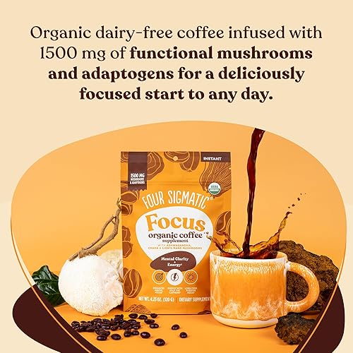Miniatura 3 de Focus - Café orgánico de hongos de Four Sigmatic  1500 mg de adaptógenos por porción  Melena de león, Chaga, Rhodiola, Ashwagandha y muuna para