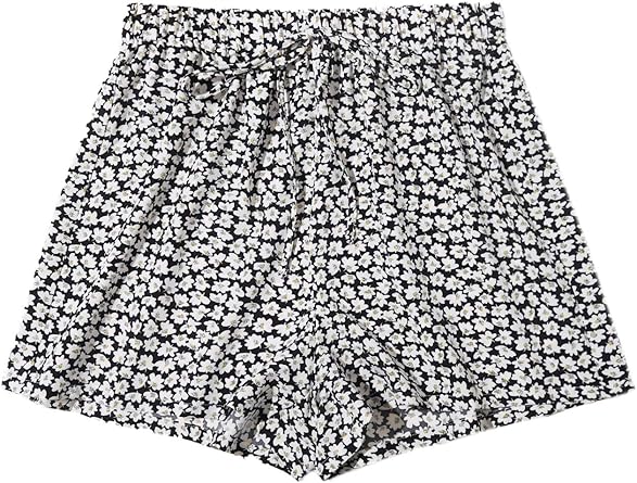 black patterned shorts