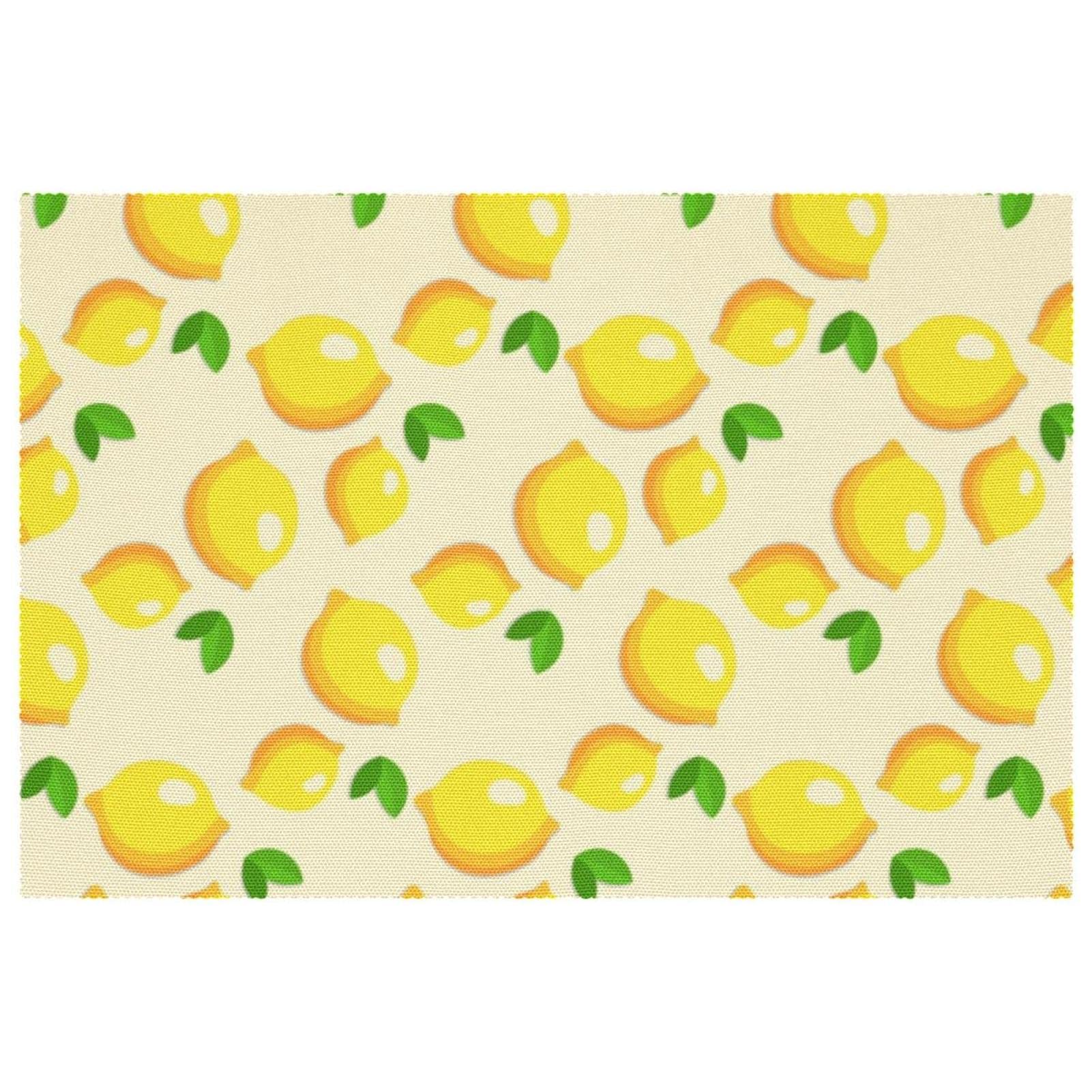 Sets de table citron anti-glisse lavables pour table propre