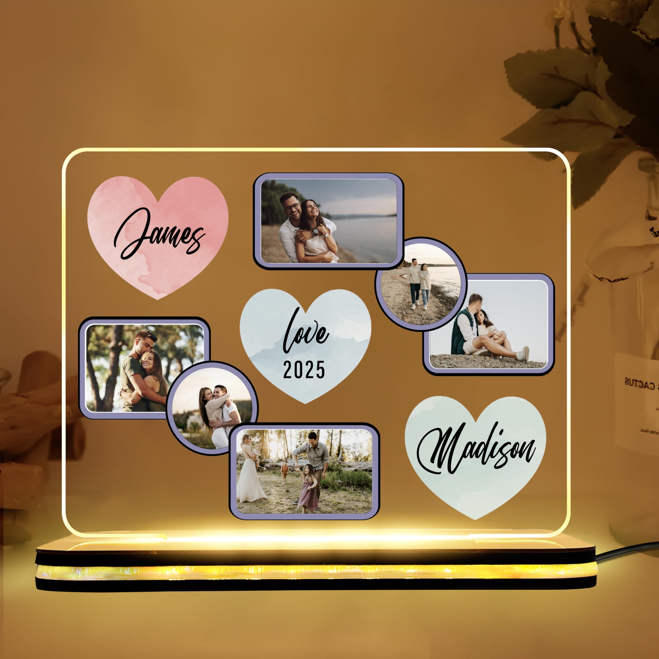 Personalise LED Table Lamp | Customise Photo & Name | Unique Gift for Couples to Celebrate Birthday, Anniversary, Wedding, Home Decor Or Any Special Occasion-image-17