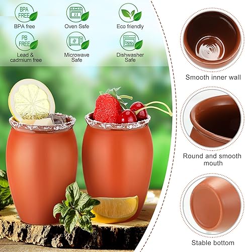 Miniatura 3 de Gejoy Juego de 12 Cantaritos De Barro Mexicanos Cantaritos Shooters Cerámica Taco Martes Copa de Arcilla Mexicana Fiesta De Barro Mexicanos Vasos de