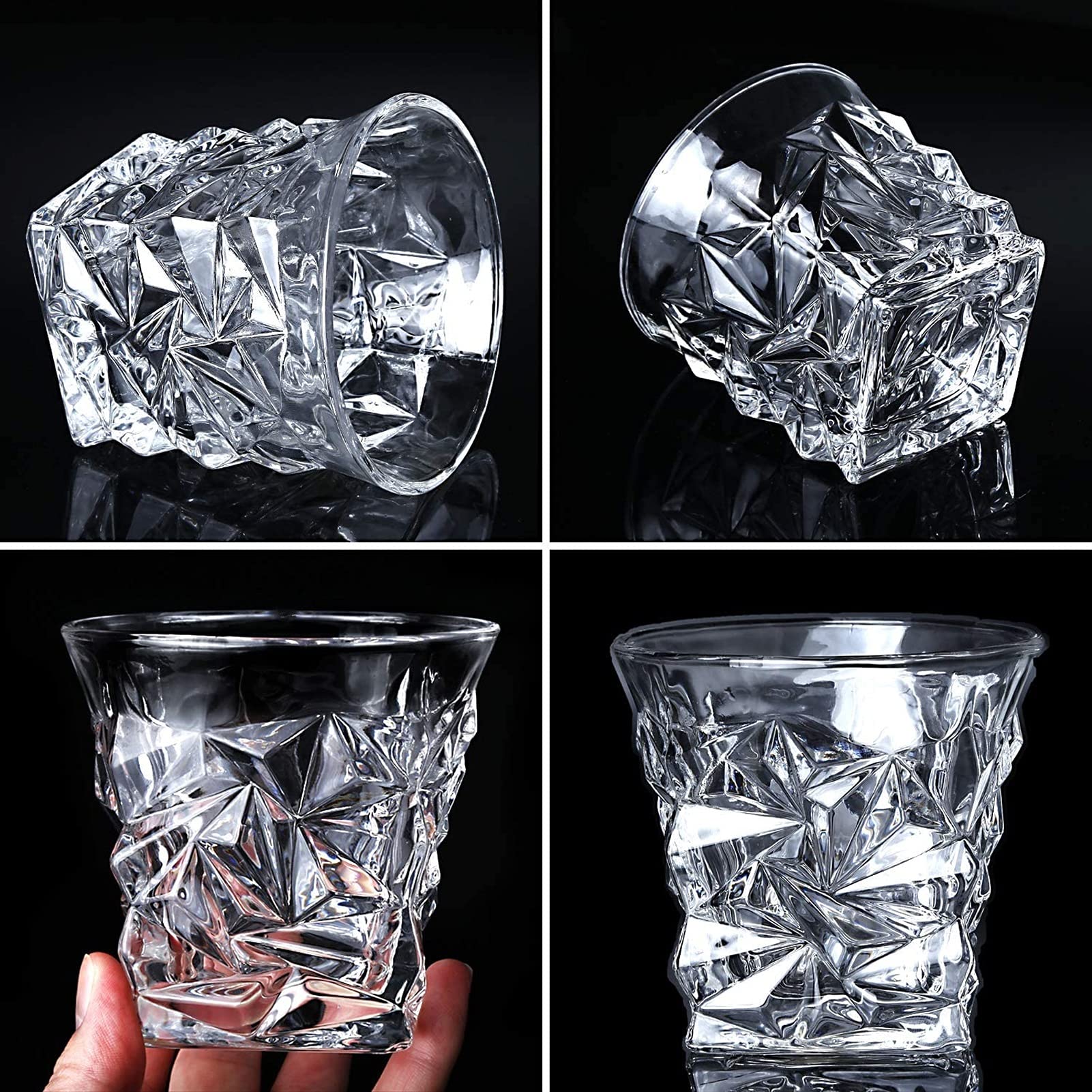 Zestaw karafek do whisky ze szklankami, Zestaw karafek do alkoholi kryształowych z 4 szklankami w pudełku Premium, Zestawy karafek do whisky dla mężczyzn, Szklanka do whisky, Koktajl, Wódka Whiske