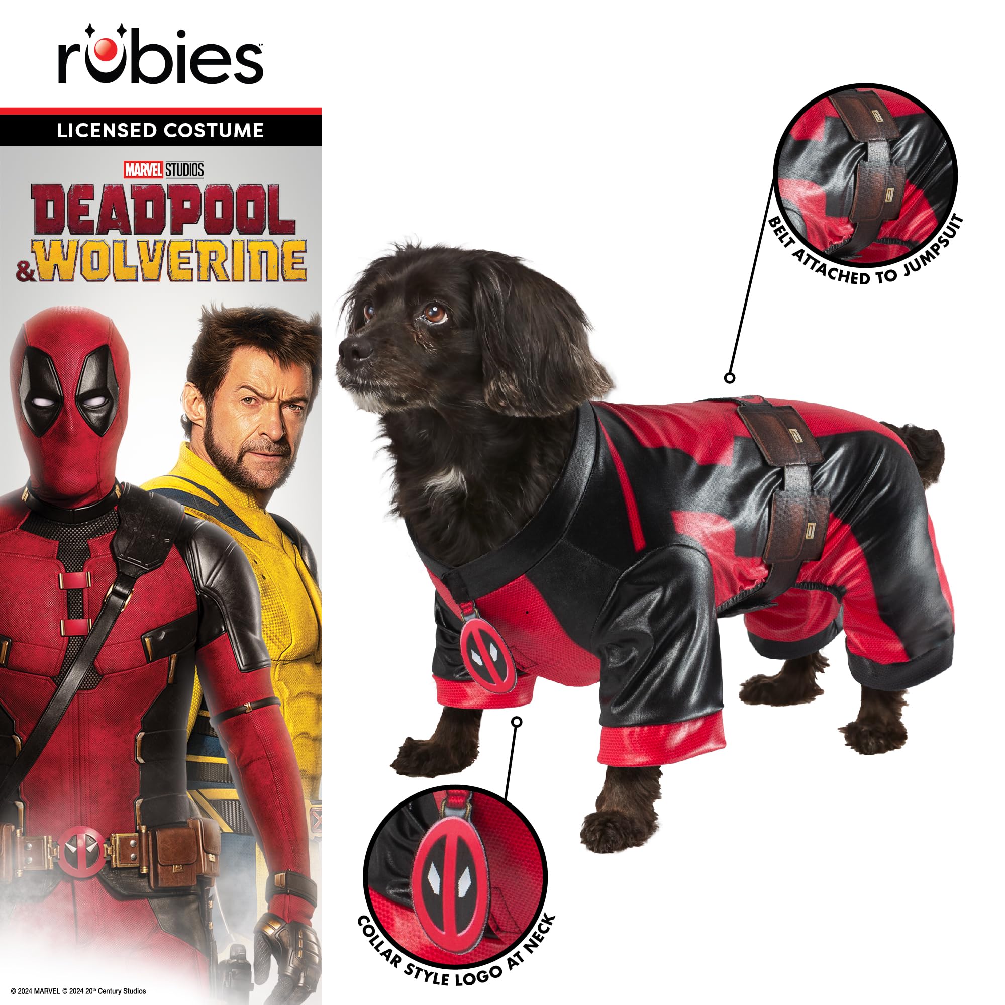 Rubie's Official Deadpool Dogpool Pet Costume, Dog/Pet Fancy Dress, Size S Halloween, Red & Black - Image 3