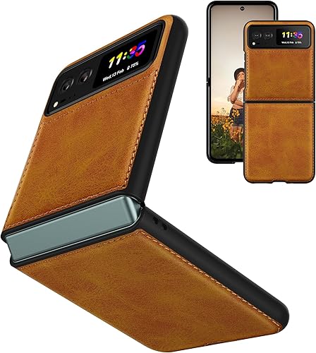 Miniatura 7 de Foluu Funda para Motorola Razr 2023 no compatible con Razr Plus 2023, funda de cuero para Moto Razr 2023, piel sintética + carcasa rígida de