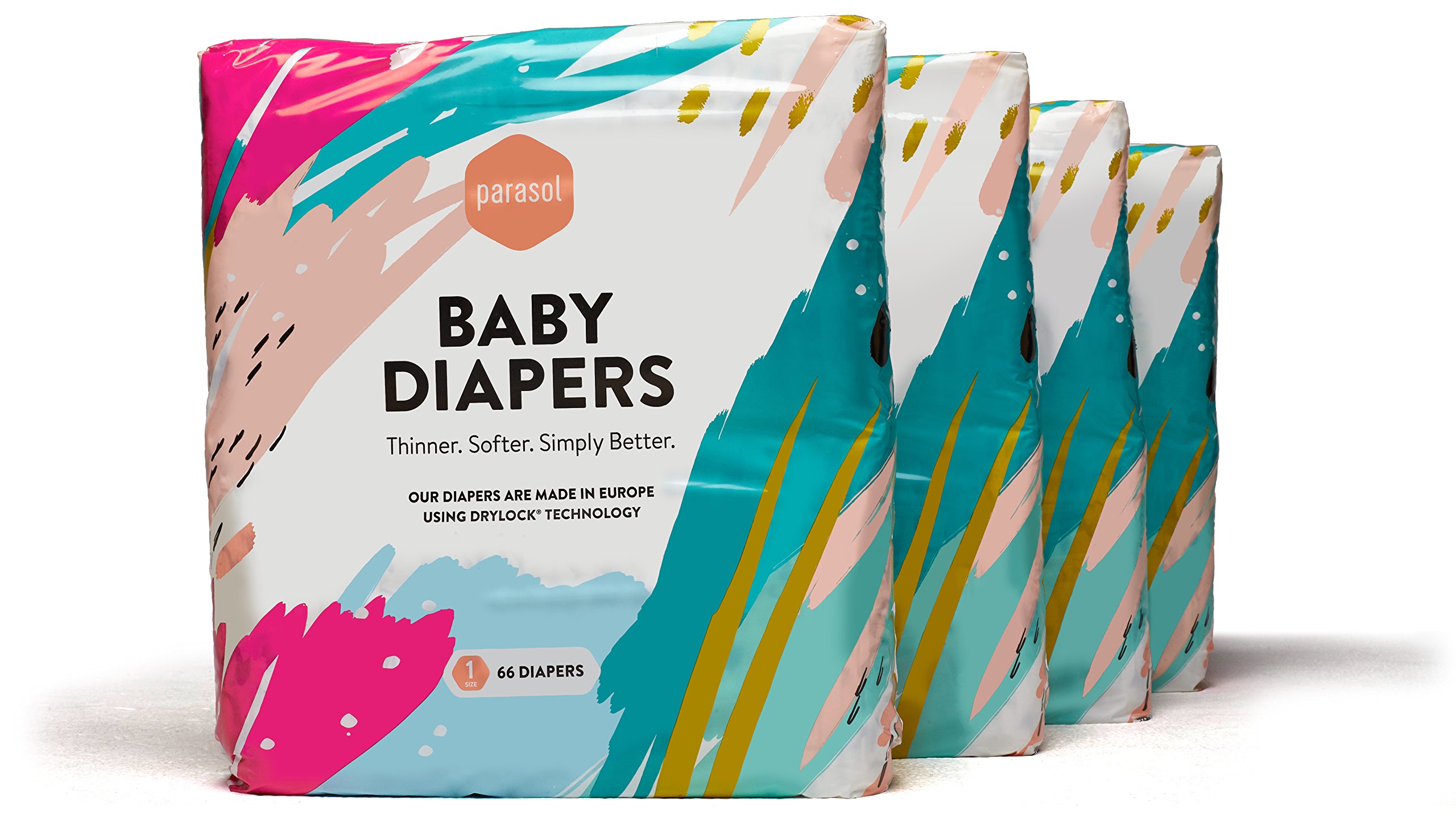 Parasol Diapers - Pack of 4 - Delight, size 1 (7-12 lbs), 264 diapers