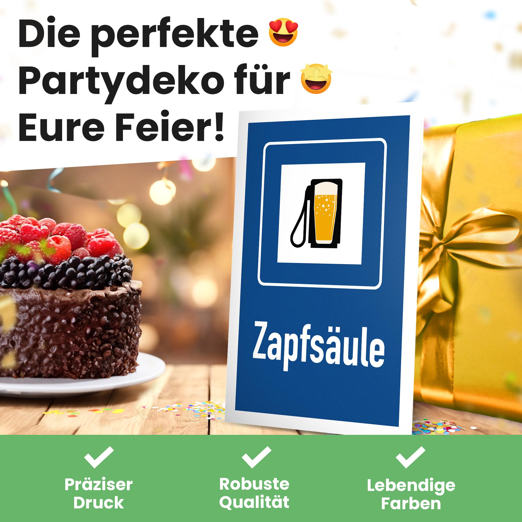 Cartello in plastica 30 x 20 cm – regalo con alcol – Divertente frase per feste, decorazione di compleanno, regalo di compleanno